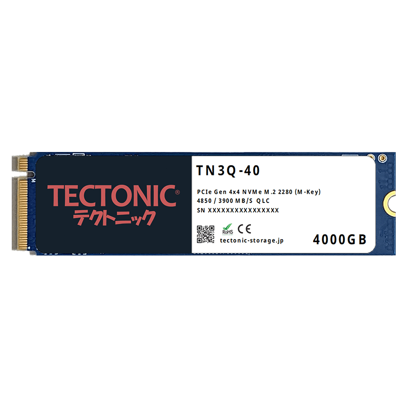 テクトニック TN3 NVMe (PCIe Gen 4x4) M.2 2280 SSD シリーズ テクトニック TN3 NVMe (PCIe Gen 4x4) M.2 2280 SSD シリーズ